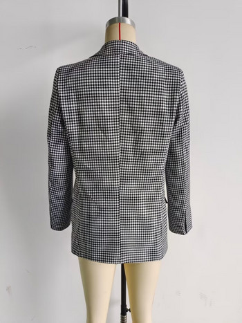 Vintage καρό κοντό παντελόνι Γυναικεία κοστούμια Blazer παλτό 2023 Άνοιξη μακρυμάνικο τζάκετ γραφείου με κουμπί Γυναικείο σορτς φούστα 2 Σετ PC
