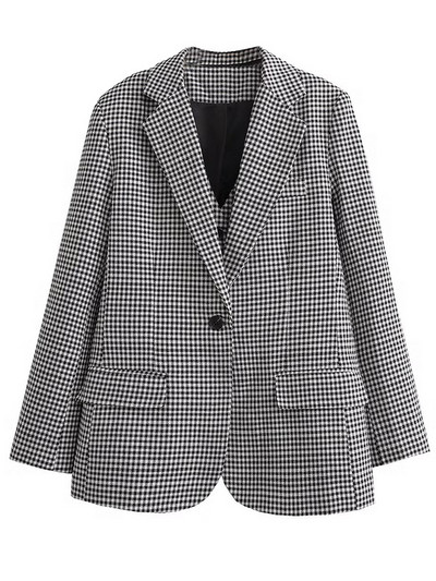 Vintage καρό κοντό παντελόνι Γυναικεία κοστούμια Blazer παλτό 2023 Άνοιξη μακρυμάνικο τζάκετ γραφείου με κουμπί Γυναικείο σορτς φούστα 2 Σετ PC