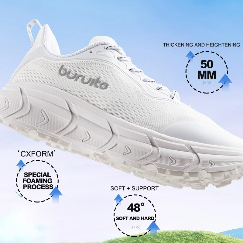 Γυναικεία παπούτσια για τρέξιμο Ανδρικά και γυναικεία παπούτσια με απορρόφηση κραδασμών ελαφριά μαλακή σόλα, παχιά σόλα, εξαιρετικά ελαφρύ διχτυωτό αναπνεύσιμο αθλητικό παπούτσι