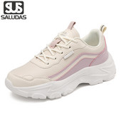 SALUDAS Pantofi de alergare pentru femei din piele pantofi sport casual de lux cu platformă mărită pantofi de mers pantofi pentru femei la modă