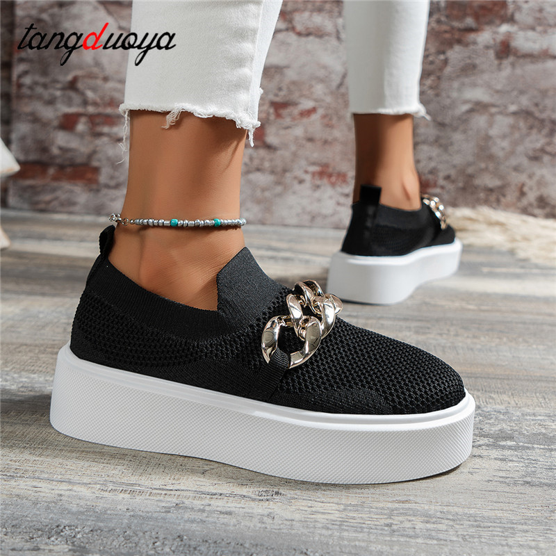 Ženske tenisice s platformom tenisice za žene Modne lančane tenisice prozračne tenisice za trčanje na otvorenom sportske cipele velika veličina 43