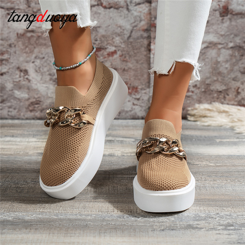 Ženske tenisice s platformom tenisice za žene Modne lančane tenisice prozračne tenisice za trčanje na otvorenom sportske cipele velika veličina 43