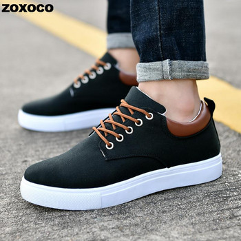 Fashion Canvas Ανδρικά αθλητικά παπούτσια Black Lace Up Sping Shoes 2023 Classic Casual Vulcanized Παπούτσια Μέγεθος 46 47 Ανδρικά Ανοιξιάτικα αθλητικά παπούτσια