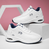 Ροζ αθλητικά παπούτσια για τρέξιμο Γυναικεία μαξιλάρια αέρα Αύξηση ύψους Άνετα αδιάβροχα δερμάτινα παπούτσια για καλάθι Γυναικεία αθλητικά παπούτσια πλατφόρμας