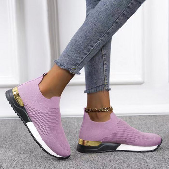 Weave Mesh Shoes for Women 2023 Fashion Mujer Маратонки Пролет Лято Slip on Дамски чорапи на платформа Обувки Леки вулканизирани обувки