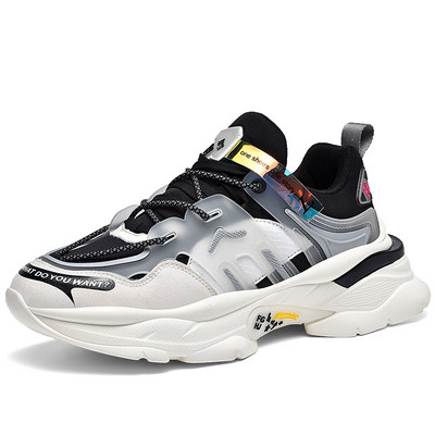 Νέα πάνινα παπούτσια Dad Πολύχρωμα παπούτσια χοντρά παχιά σόλα για περπάτημα Αντιολισθητική πλατφόρμα Χοντροκομμένη Αθλητική Αθλητική Zapatillas Hombre Big