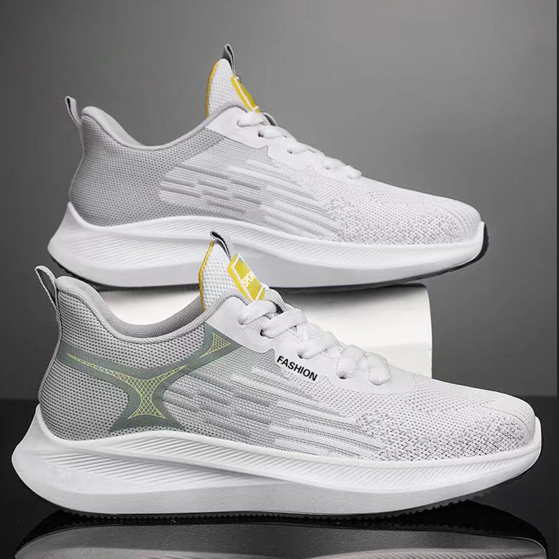Παπούτσια για άντρες Αθλητικά 2023 Flying Weave Αναπνεύσιμα παπούτσια πεζοπορίας φορώντας καθημερινά παπούτσια Αντιολισθητικά κορδόνια, ανθεκτικό τρέξιμο