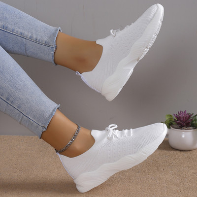 Γυναικεία αθλητικά παπούτσια ελαφριά πλεκτά παπούτσια Γυναικεία casual flat παπούτσια Plus μέγεθος Γυναικεία παπούτσια τένις Αντιολισθητικά Γυναικεία αθλητικά παπούτσια