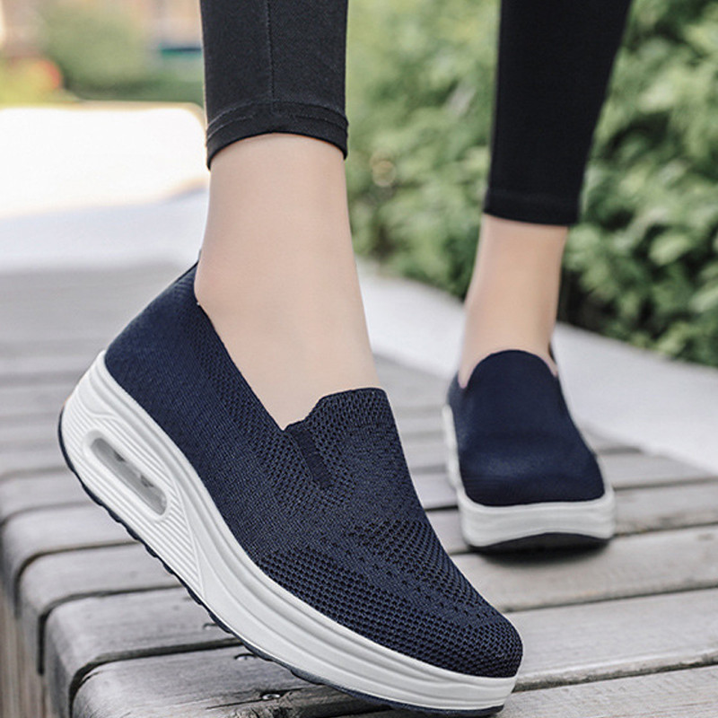 Καλοκαιρινά Γυναικεία Αθλητικά Παπούτσια Διχτυωτό Διχτυωτό Διαπνέον Βουλκανιζέ Παπούτσια Πλατφόρμα Μονόχρωμο Flat Ladies Loafers Casual Wedges Παπούτσια για περπάτημα