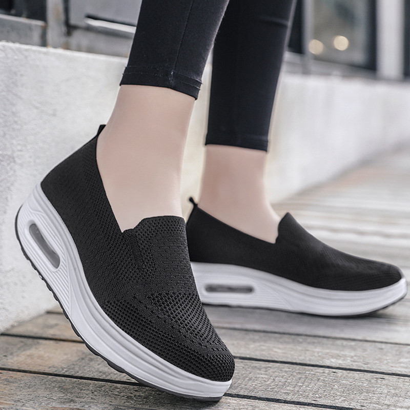 Καλοκαιρινά Γυναικεία Αθλητικά Παπούτσια Διχτυωτό Διχτυωτό Διαπνέον Βουλκανιζέ Παπούτσια Πλατφόρμα Μονόχρωμο Flat Ladies Loafers Casual Wedges Παπούτσια για περπάτημα