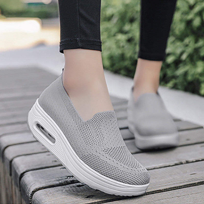 Καλοκαιρινά Γυναικεία Αθλητικά Παπούτσια Διχτυωτό Διχτυωτό Διαπνέον Βουλκανιζέ Παπούτσια Πλατφόρμα Μονόχρωμο Flat Ladies Loafers Casual Wedges Παπούτσια για περπάτημα