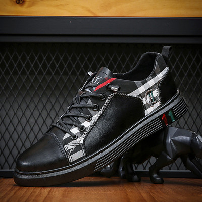 Vyriški sportbačiai su platforma 2023 m. madingi vyriški sportiniai batai storu padu odiniai, patogūs laisvalaikio sportiniai bateliai