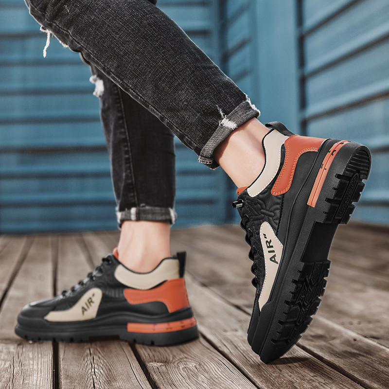 Vyriški sportbačiai su platforma 2023 m. madingi vyriški sportiniai batai storu padu odiniai, patogūs laisvalaikio sportiniai bateliai