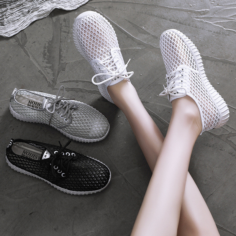 Naiste kingad õõnsad hingavad paelad, hingavad võrgust kerged kingad vabaaja tossud Zapatos De Mujer