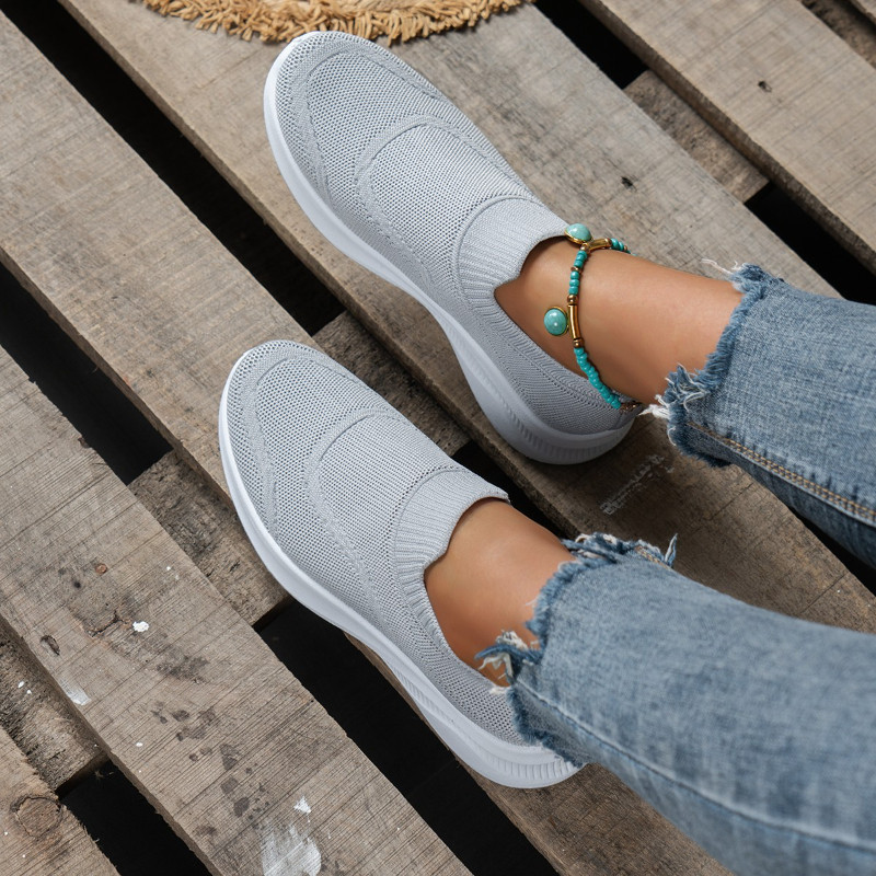 Γυναικεία παπούτσια 2023 Hot Selling Mesh συμπαγή αθλητικά παπούτσια Ευέλικτα απλά καθημερινά αθλητικά παπούτσια Γυναικεία βουλκανισμένα παπούτσια με στρογγυλή μύτη