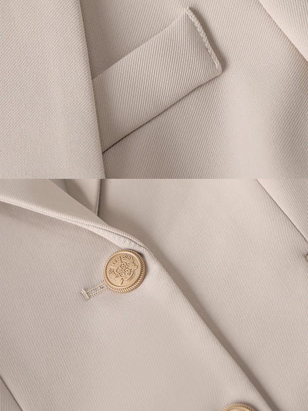 Sako Ženski Ženski Sako Zima Formalni Sako Bež Ženska Jednoredna Radna Odjeća Jakna Kaput