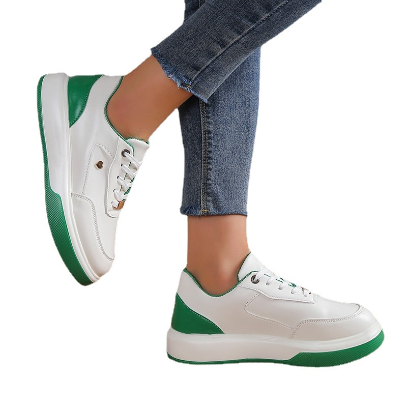 2023 Naiste tossud vabaajajalatsid PU-nahast paksu tallaga nööriga tossud Naiste platvormkingad Vulkaniseeritud kingad Zapatillas Mujer