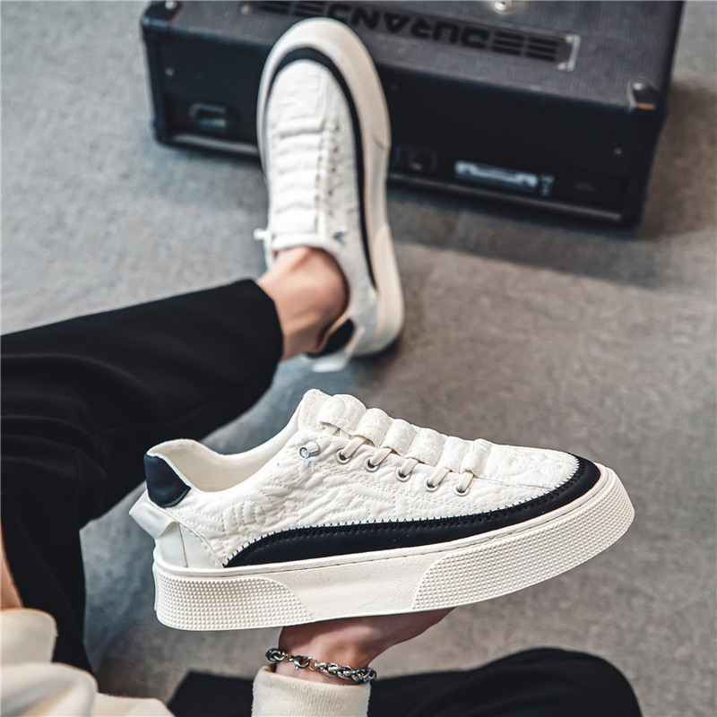 Harajuku balti drobiniai batai Vyriški laisvalaikio drobiniai sportbačiai Orui pralaidūs vulkanizuoti batai Vyriški Espadrilės Platforminiai Vyriški riedlenčių batai