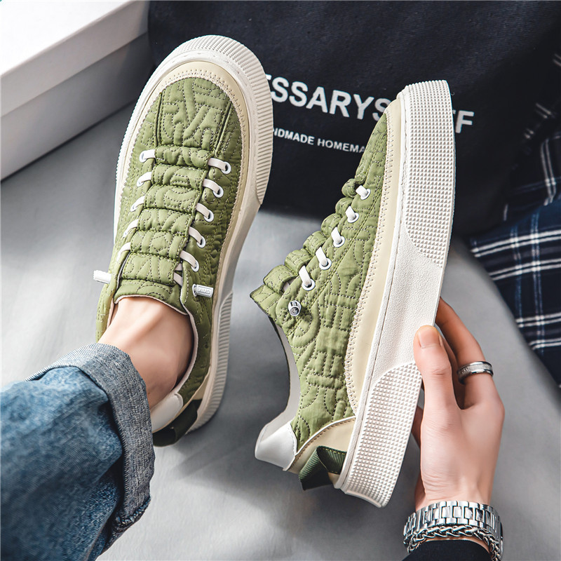 Harajuku balti drobiniai batai Vyriški laisvalaikio drobiniai sportbačiai Orui pralaidūs vulkanizuoti batai Vyriški Espadrilės Platforminiai Vyriški riedlenčių batai