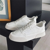 Κορεάτικο στυλ Λευκά παπούτσια Δερμάτινα πάνινα παπούτσια με χοντρή σόλα Ανδρικά παπούτσια σανίδας Αδιάβροχα Tenis Masclino Trainers Ανδρικά παπούτσια Sapatos