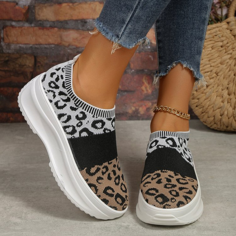 Γυναικεία πάνινα παπούτσια Vulcanized Φθινοπωρινά Νέα Διχτυωτή Εκτύπωση Μικτής Χρώμα Πλατφόρμα Casual Γυναικεία Υπαίθρια Αθλητικά Παπούτσια Plus Size Zapatos De Mujer