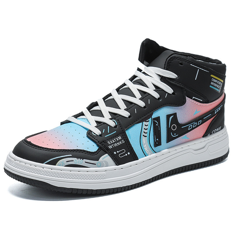 Nova modna muška obuća za proljeće i jesen 2023. Ležerne svestrane studentske visoke cipele Male bijele cipele Debeli potplat Muške sportske cipele