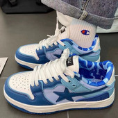 Modne tenisice Ins Couple for Prozračne cipele od vulkanizirane kože na vezanje Ležerne muške tenisice za trčanje na otvorenom