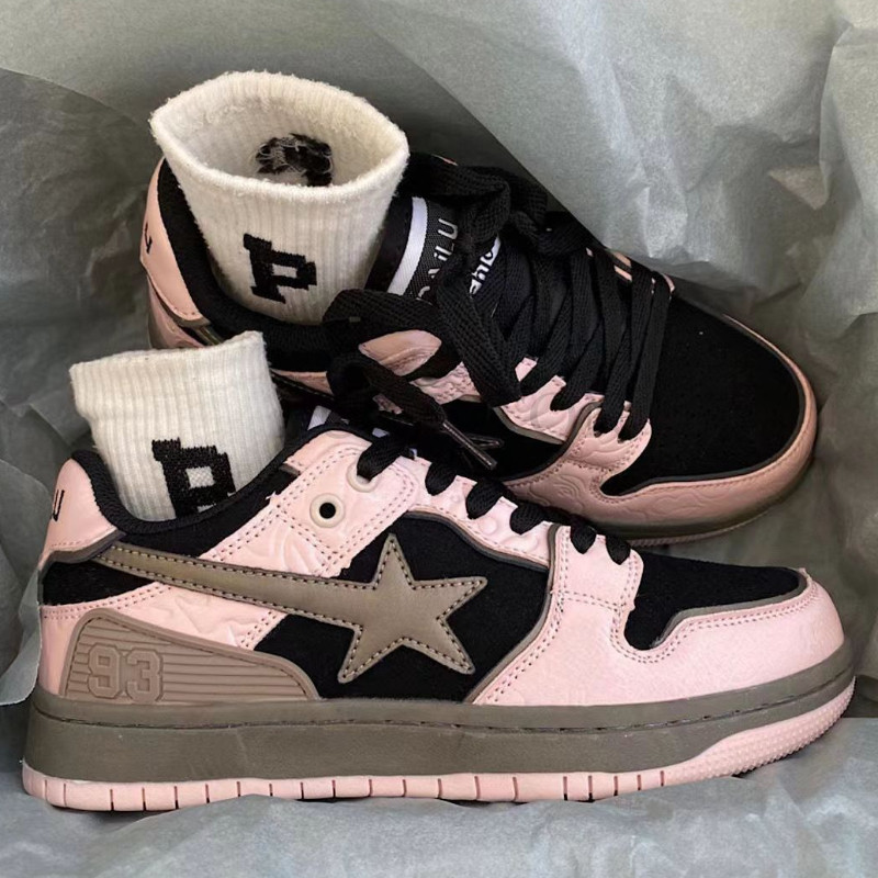 Modne tenisice Ins Couple for Prozračne cipele od vulkanizirane kože na vezanje Ležerne muške tenisice za trčanje na otvorenom