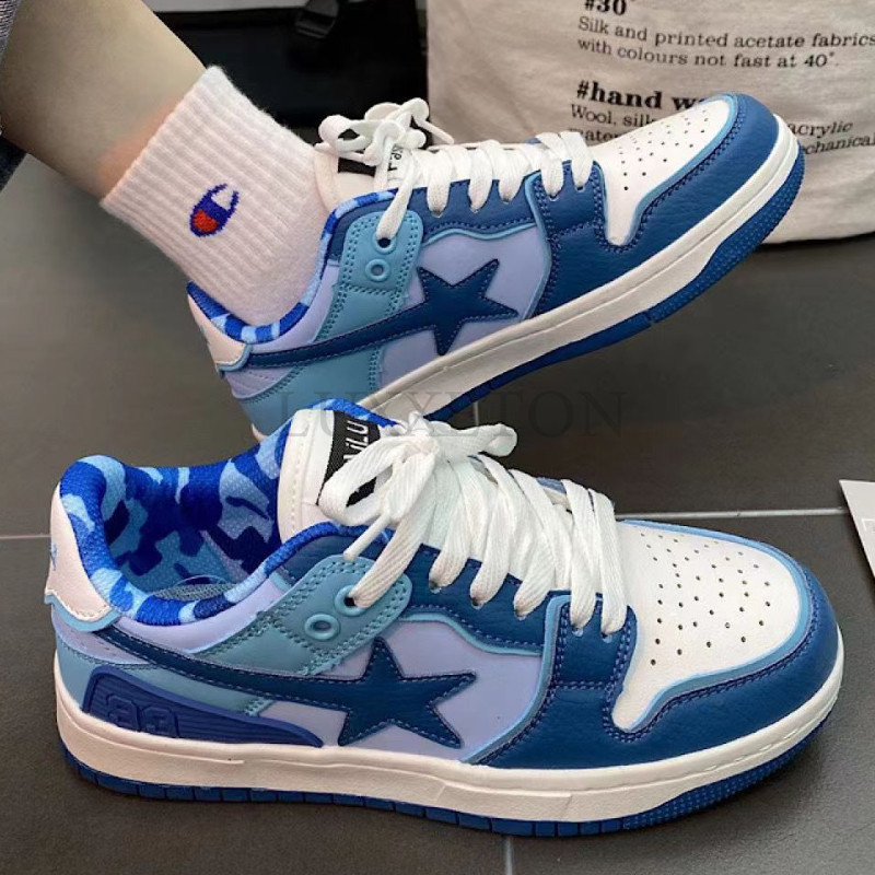 Modne tenisice Ins Couple for Prozračne cipele od vulkanizirane kože na vezanje Ležerne muške tenisice za trčanje na otvorenom