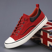 Ανοιξιάτικα καλοκαιρινά παπούτσια από καμβά που αναπνέουν για άντρες Κλασικά κόκκινα βουλκανιζέ παπούτσια Ανδρικά φλατ Casual αθλητικά παπούτσια Άνδρες Espadrille basket homme