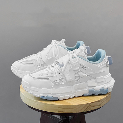 Moodsad tossud Meeste võrgust hingavad jooksuspordijalatsid Meeste vabaaja platvormiga tossud Nööriga Harajuku tänavarõivad jalatsid