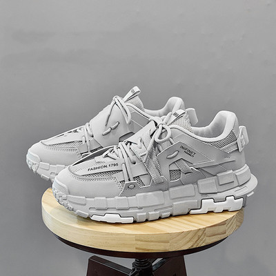 Moodsad tossud Meeste võrgust hingavad jooksuspordijalatsid Meeste vabaaja platvormiga tossud Nööriga Harajuku tänavarõivad jalatsid