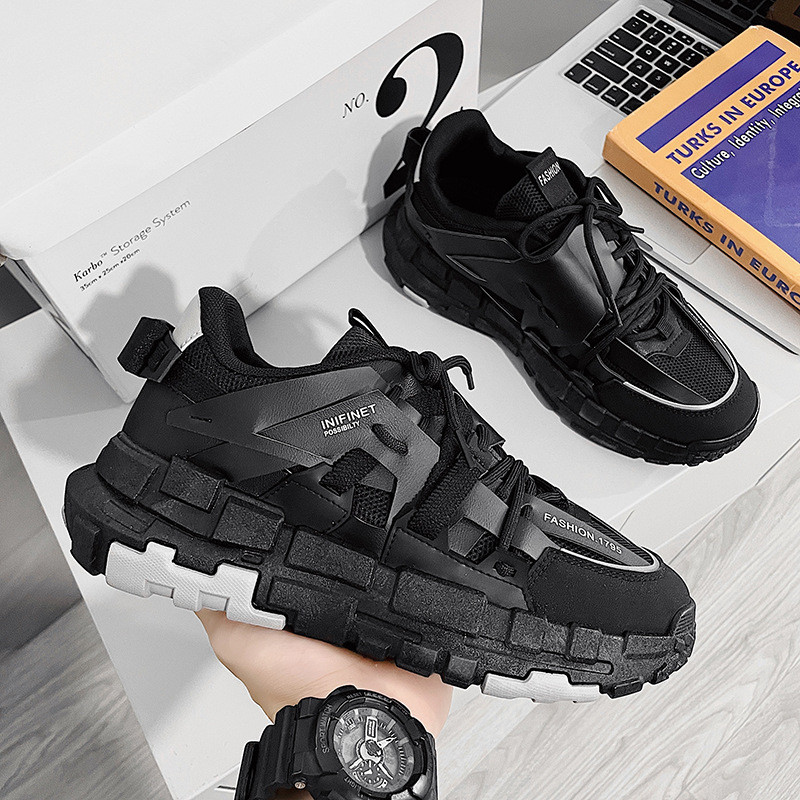 Moodsad tossud Meeste võrgust hingavad jooksuspordijalatsid Meeste vabaaja platvormiga tossud Nööriga Harajuku tänavarõivad jalatsid