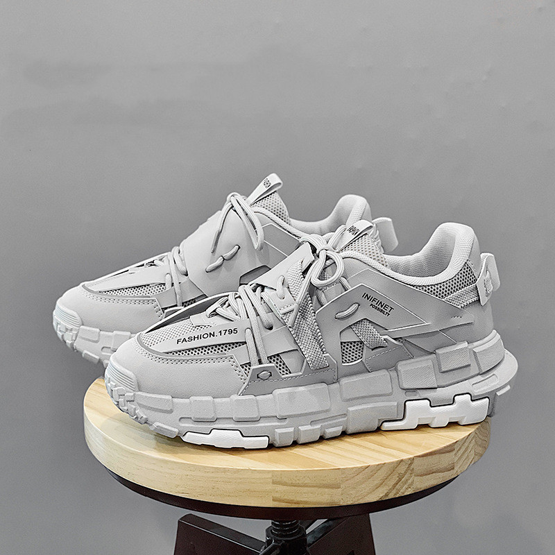 Moodsad tossud Meeste võrgust hingavad jooksuspordijalatsid Meeste vabaaja platvormiga tossud Nööriga Harajuku tänavarõivad jalatsid