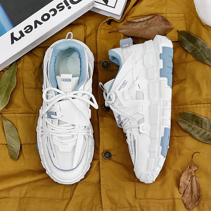 Moodsad tossud Meeste võrgust hingavad jooksuspordijalatsid Meeste vabaaja platvormiga tossud Nööriga Harajuku tänavarõivad jalatsid