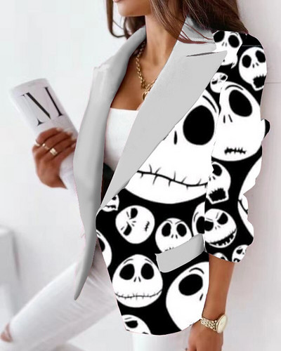 TIPP KVALITEET Uus moodne vintage kõrvitsaprinteriga jope naiste klassikaline kaherealine metallist lõvinööpidega bleiser välimine suurus S-5XL