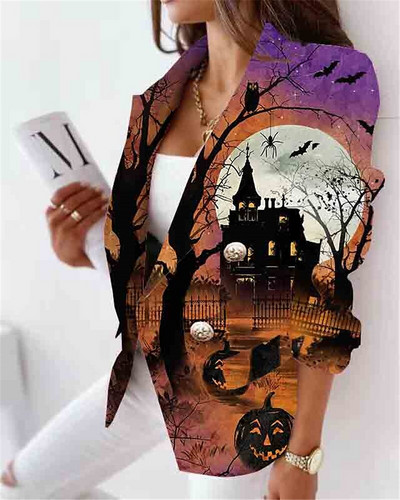 TIPP KVALITEET Uus moodne vintage kõrvitsaprinteriga jope naiste klassikaline kaherealine metallist lõvinööpidega bleiser välimine suurus S-5XL