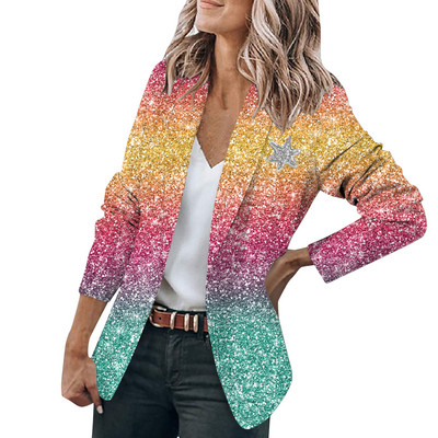 Žensko malo odijelo s 3D printom 2023 Blazer jakna Uredski kaput Elegantni uski kaput Blazer Jednostavan