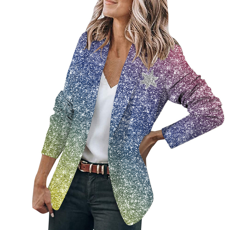 Žensko malo odijelo s 3D printom 2023 Blazer jakna Uredski kaput Elegantni uski kaput Blazer Jednostavan