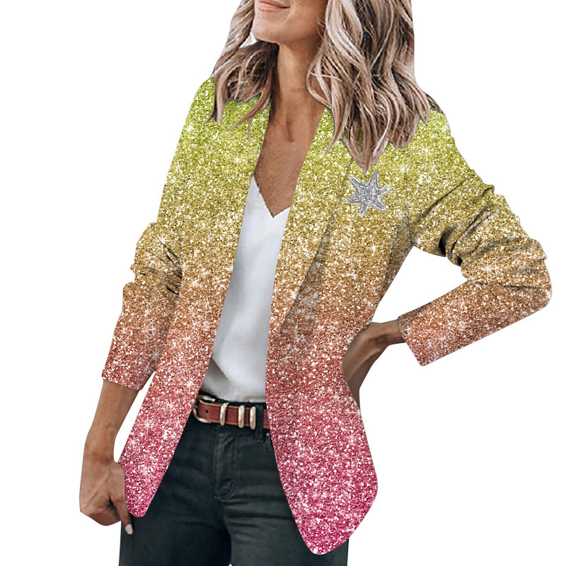 Žensko malo odijelo s 3D printom 2023 Blazer jakna Uredski kaput Elegantni uski kaput Blazer Jednostavan