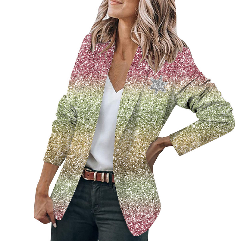 Žensko malo odijelo s 3D printom 2023 Blazer jakna Uredski kaput Elegantni uski kaput Blazer Jednostavan