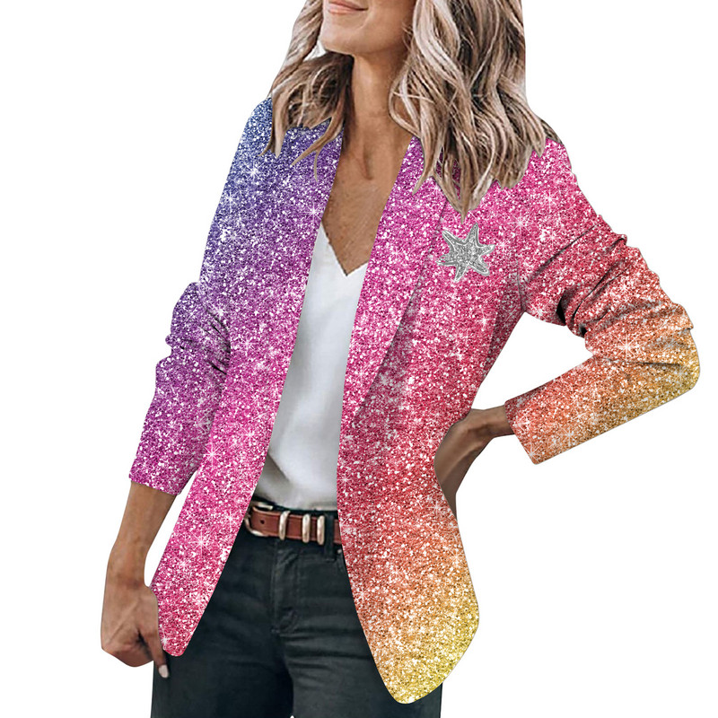 Žensko malo odijelo s 3D printom 2023 Blazer jakna Uredski kaput Elegantni uski kaput Blazer Jednostavan