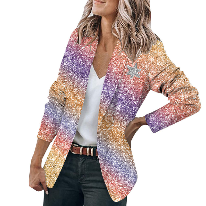 Žensko malo odijelo s 3D printom 2023 Blazer jakna Uredski kaput Elegantni uski kaput Blazer Jednostavan