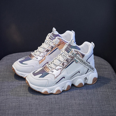 Γυναικεία νέα casual sneakers με κορδόνια γυναικεία 2023 Άνοιξη Νέα παχιά αντιολισθητική σόλα Γυναικεία αδιάβροχα χονδρόχρωμα αθλητικά παπούτσια