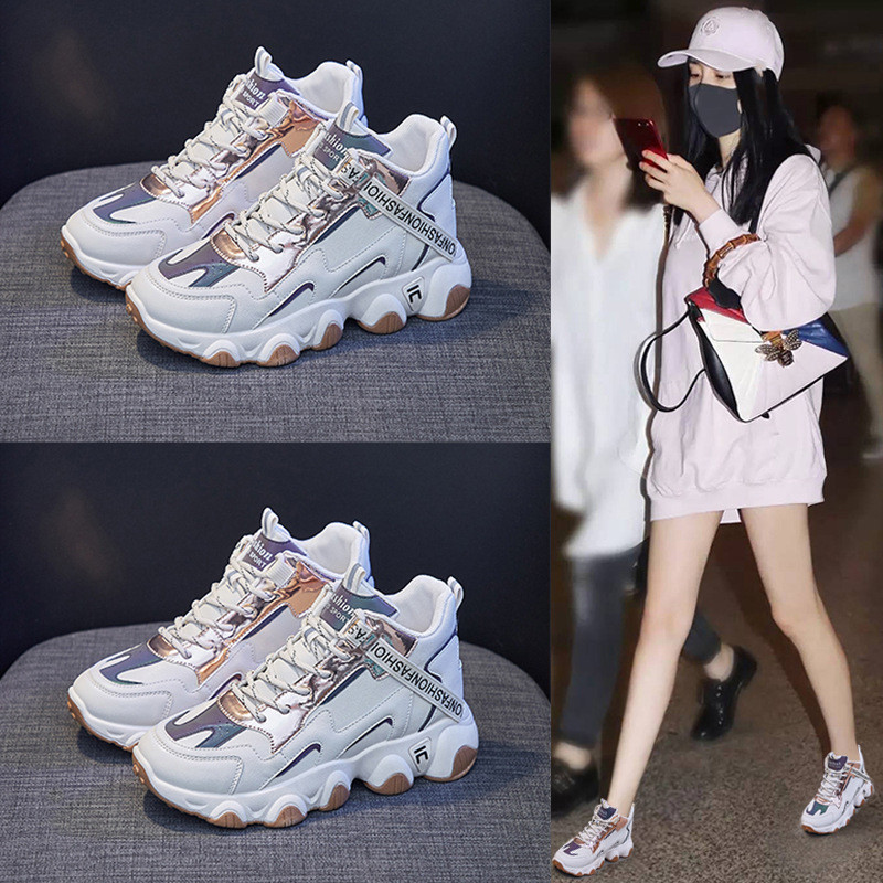 Γυναικεία νέα casual sneakers με κορδόνια γυναικεία 2023 Άνοιξη Νέα παχιά αντιολισθητική σόλα Γυναικεία αδιάβροχα χονδρόχρωμα αθλητικά παπούτσια