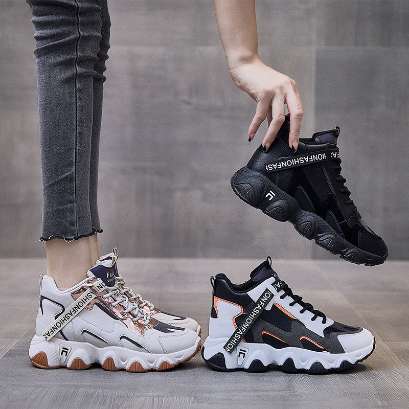 Γυναικεία νέα casual sneakers με κορδόνια γυναικεία 2023 Άνοιξη Νέα παχιά αντιολισθητική σόλα Γυναικεία αδιάβροχα χονδρόχρωμα αθλητικά παπούτσια