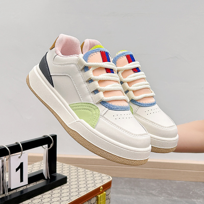 Nova prozračna mrežasta sportska obuća 2023. Proljeće Jesen Cipele s debelim potplatom Ravne cipele Ženske tenisice Ležerne tenisice s platformom Bijele cipele