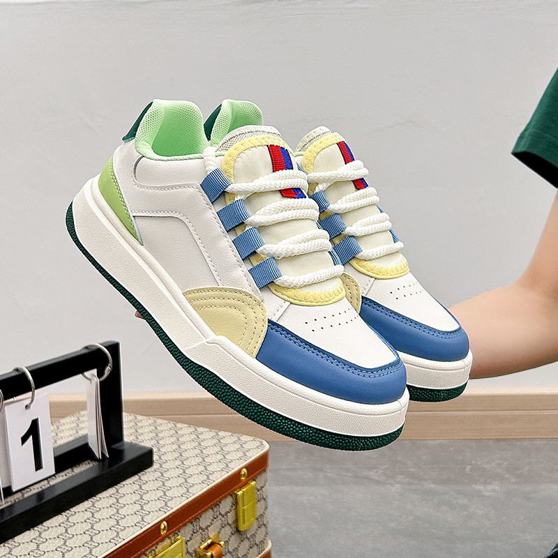 Nova prozračna mrežasta sportska obuća 2023. Proljeće Jesen Cipele s debelim potplatom Ravne cipele Ženske tenisice Ležerne tenisice s platformom Bijele cipele