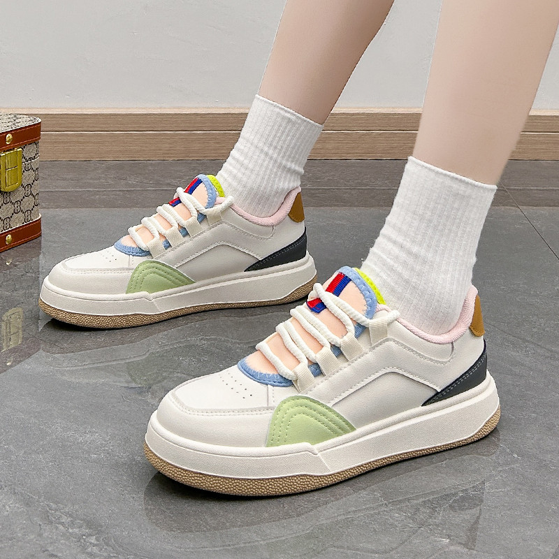 Nova prozračna mrežasta sportska obuća 2023. Proljeće Jesen Cipele s debelim potplatom Ravne cipele Ženske tenisice Ležerne tenisice s platformom Bijele cipele