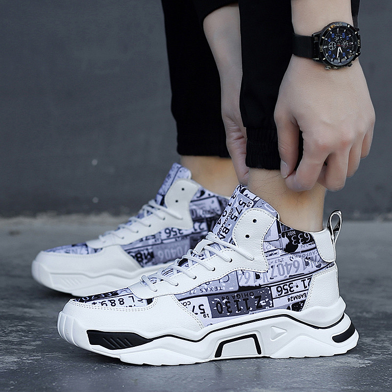 Γκράφιτι Υπαίθρια Μοντέρνα Παπούτσια Τζόκινγκ Ανδρικά αθλητικά παπούτσια για τρέξιμο Youth Student 2023 Autumn Casual High Top Trainers Zapatiras Hombre